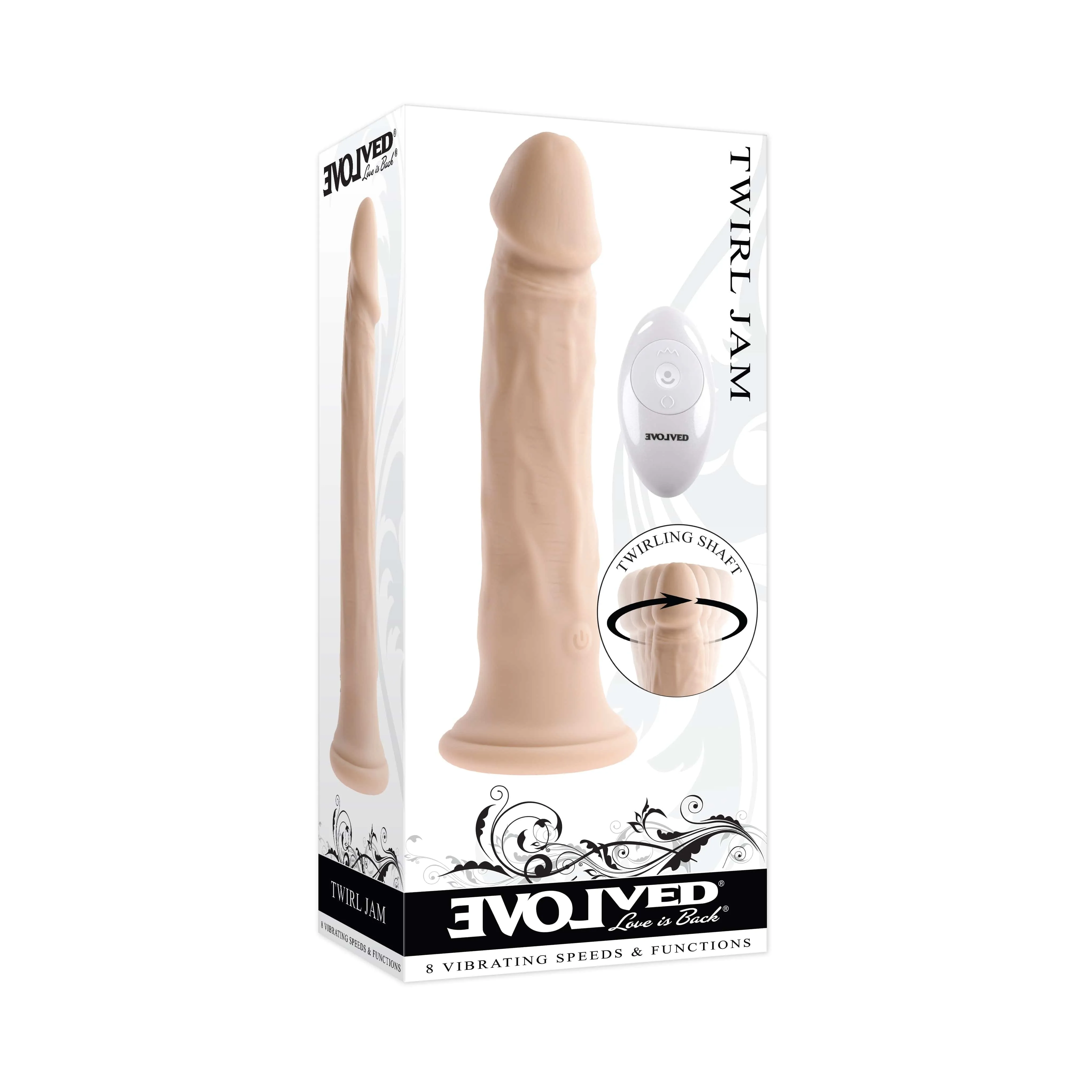 Evolved - Twirl Jam Remote Vibrating Realistic Dildo 9.25