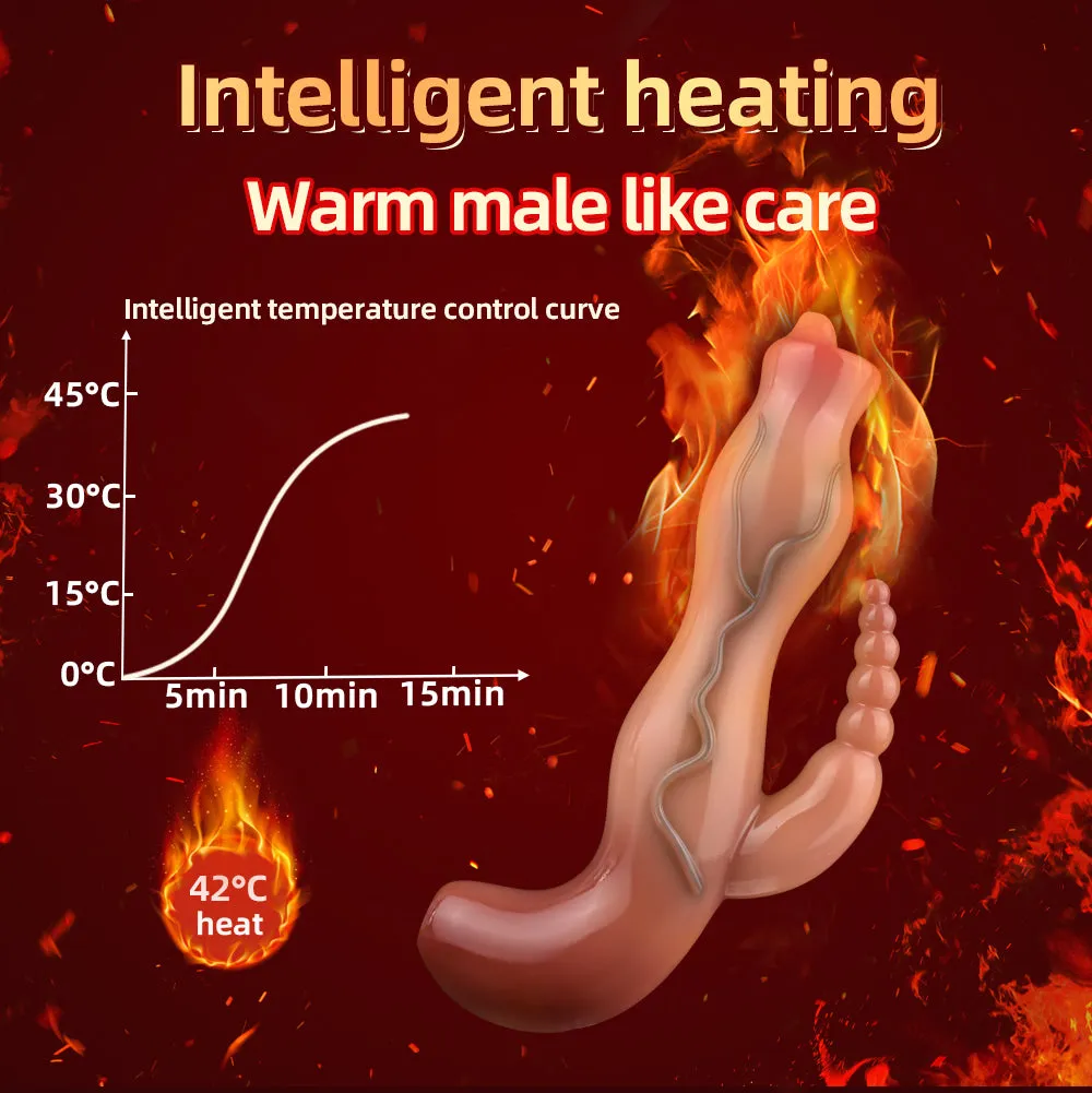 Fantasy Vibrating Dildo Anal Beads Clit Stimulator - Silicone Realistic Vibrator Sex Toys for Women