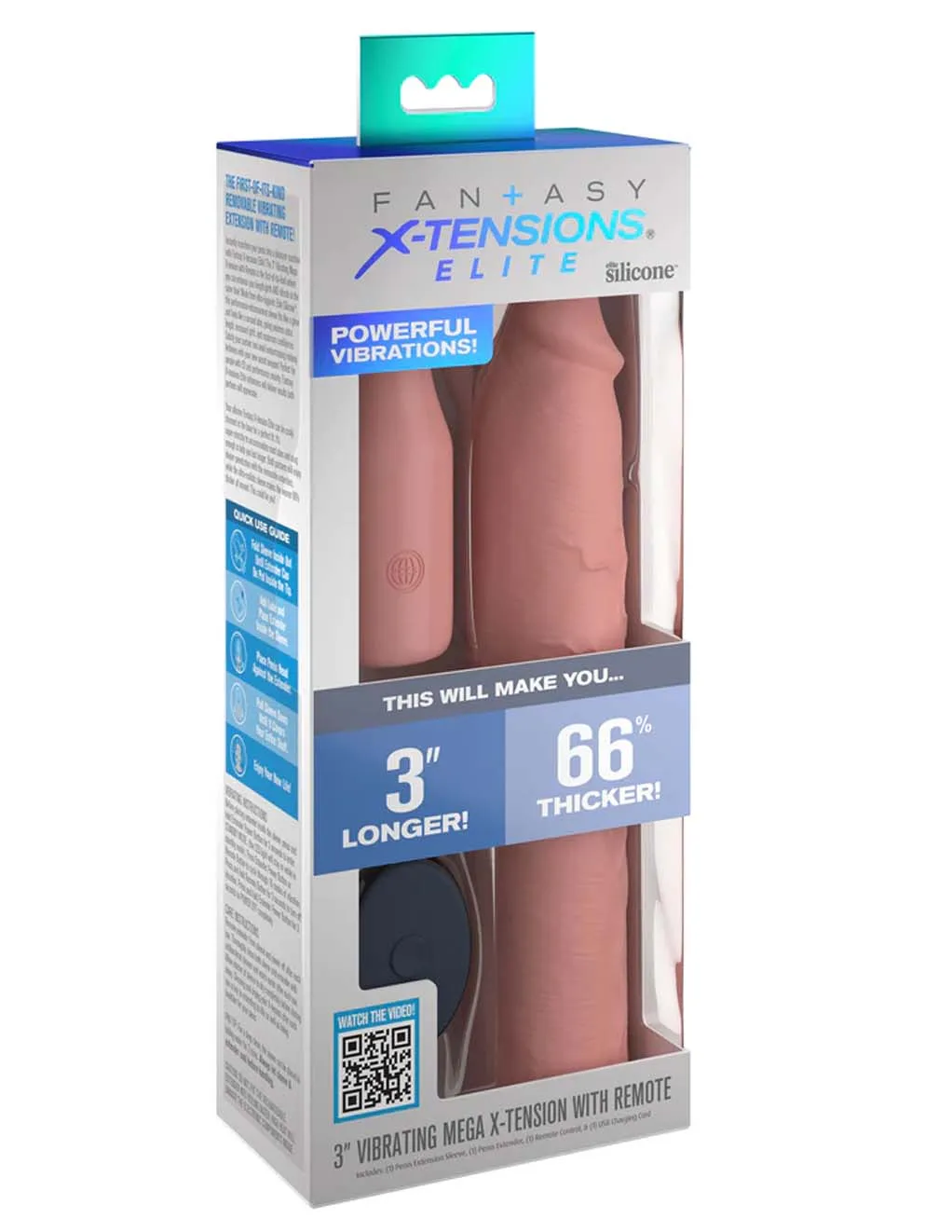 Fantasy X-tensions Elite 3 Silicone Vibrating Extension