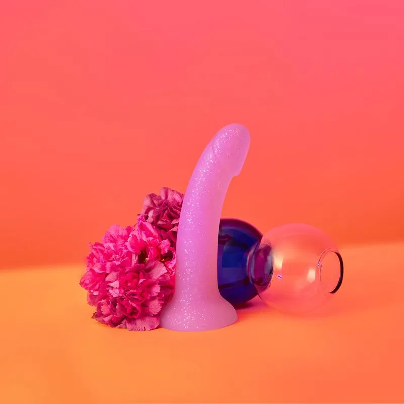 Glitzy Glow in the Dark Silicone Dildo (Damaged Box)