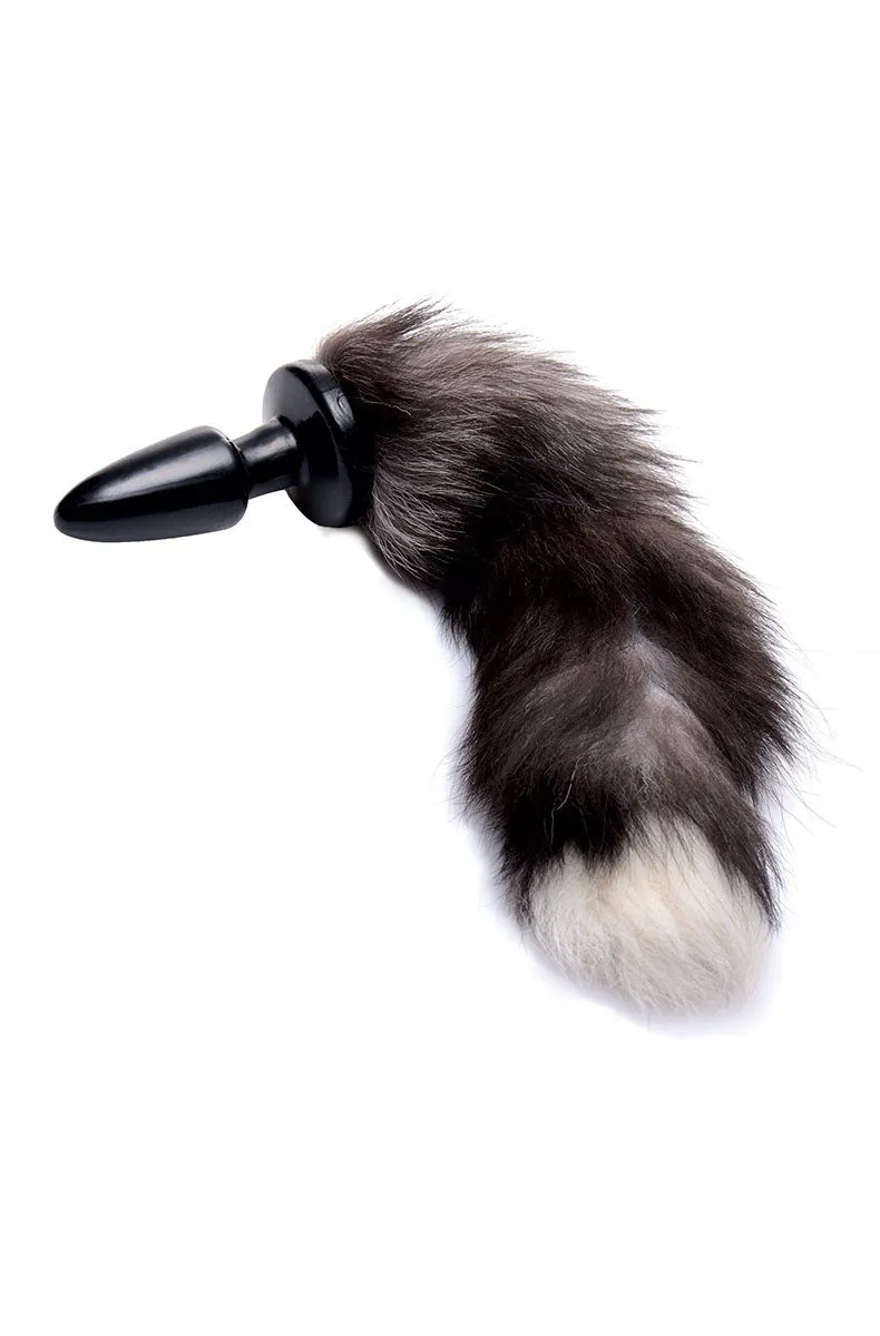 Grey Fox Tail Butt Plug
