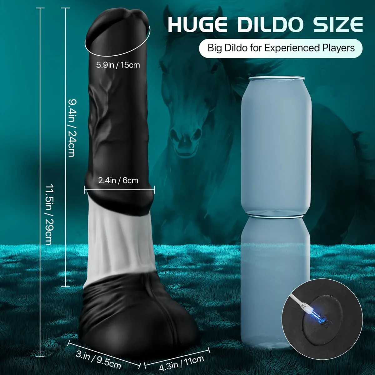 HORSE 4 in 1 Lifelike App Control Thrusting and Vibrating Huge Dildo
