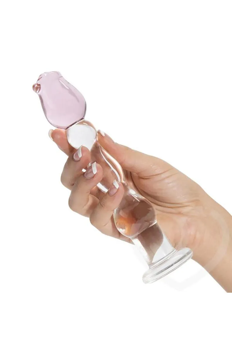 Icicles No 12 Rose Glass Dildo