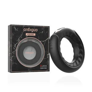 Inel vibrator pentru penis ANBIGUO Adriano. cu telecomanda tip ceas Watchme. 7 functii de vibratie. rezistent la apa IPX7. negru