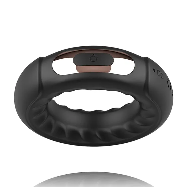 Inel vibrator pentru penis ANBIGUO Adriano. cu telecomanda tip ceas Watchme. 7 functii de vibratie. rezistent la apa IPX7. negru