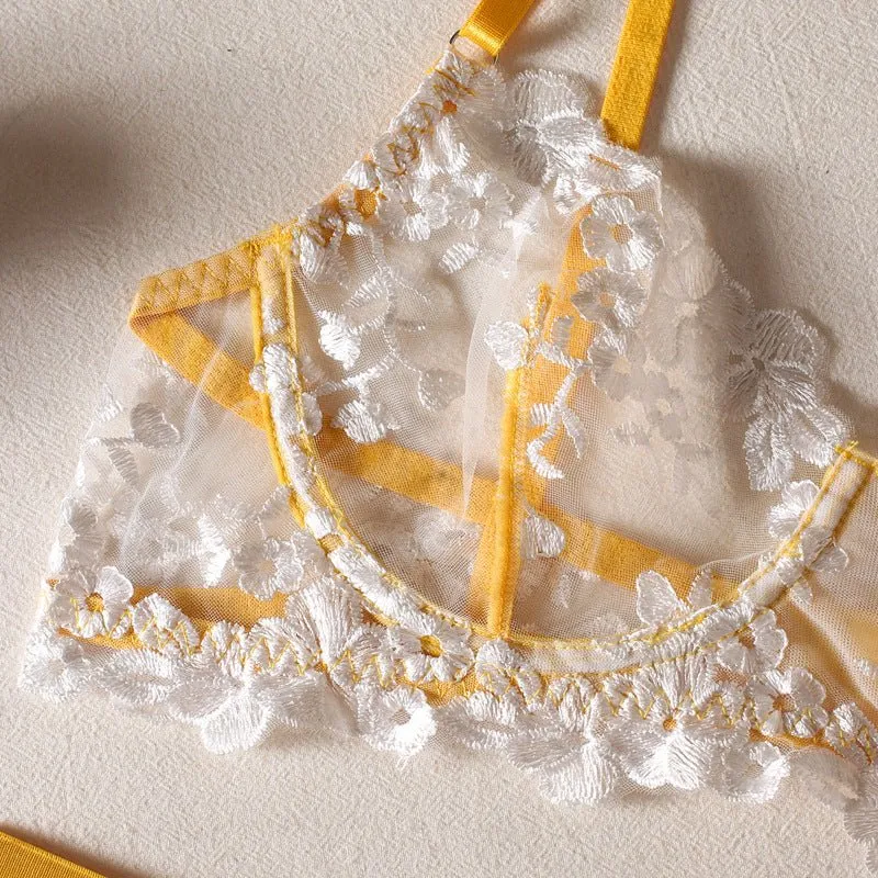 Love Me Embroidery Intricate Strapping Four-piece Set