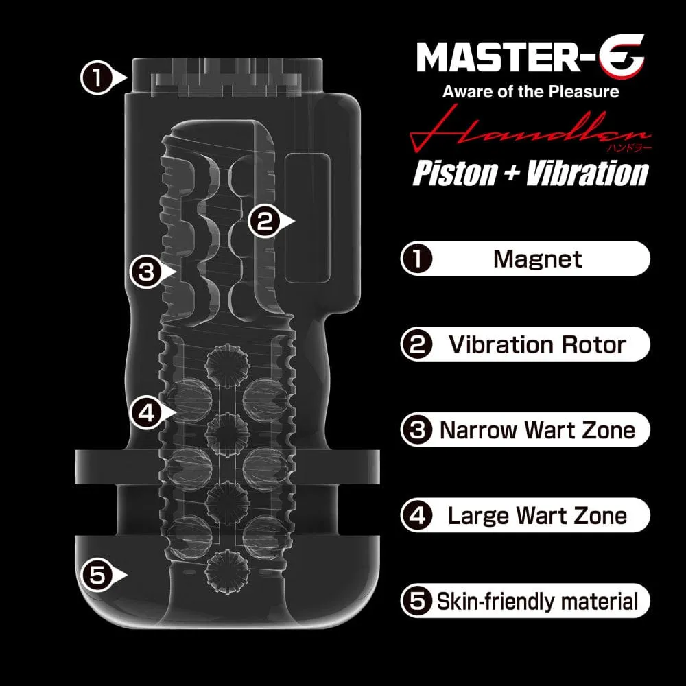 Maccos Japan - Master E Handler Piston Vibration Masturbator (Black)