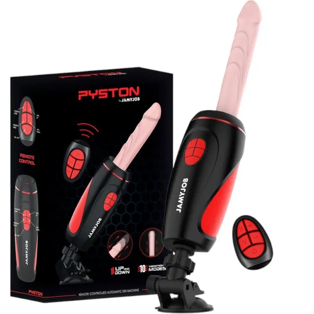 Mașină de sex JAMYJOB PYSTON. control prin telecomandă. cu 6 funcții de penetrare automată. 10 funcții de vibrație. dildo inclus