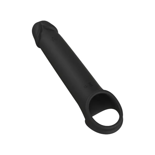 Manșon vibrator DREAMTOYS RAMROD. pentru extensia penisului. control prin telecomandă. 7 funcții de vibrație. 24 cm. negru