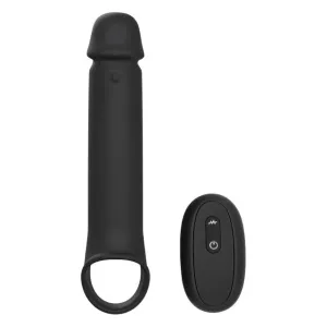 Manșon vibrator DREAMTOYS RAMROD. pentru extensia penisului. control prin telecomandă. 7 funcții de vibrație. 24 cm. negru