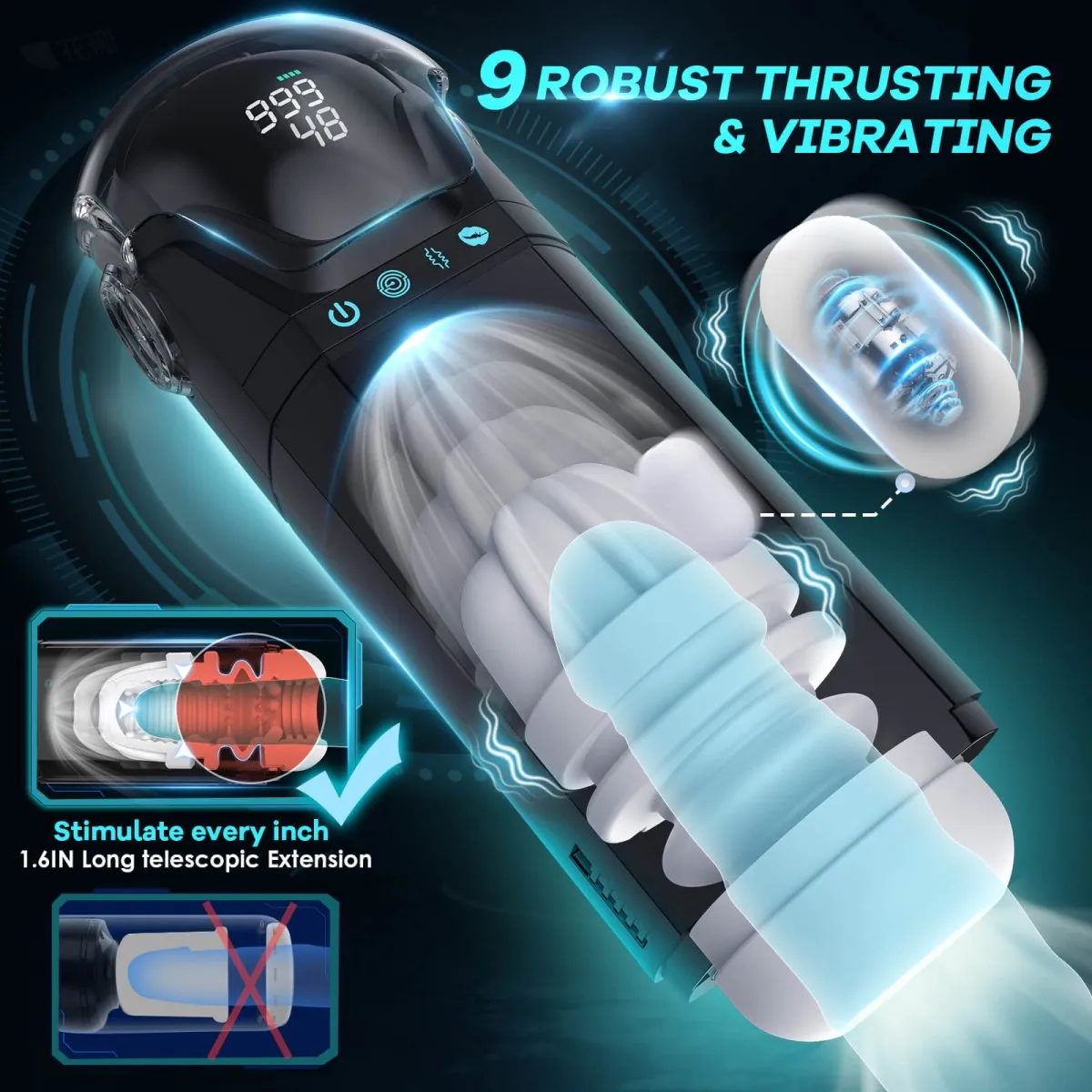 MARKEL| 3 in 1 Automatic Suction and vibrating and Thrusting Male Sex Toy