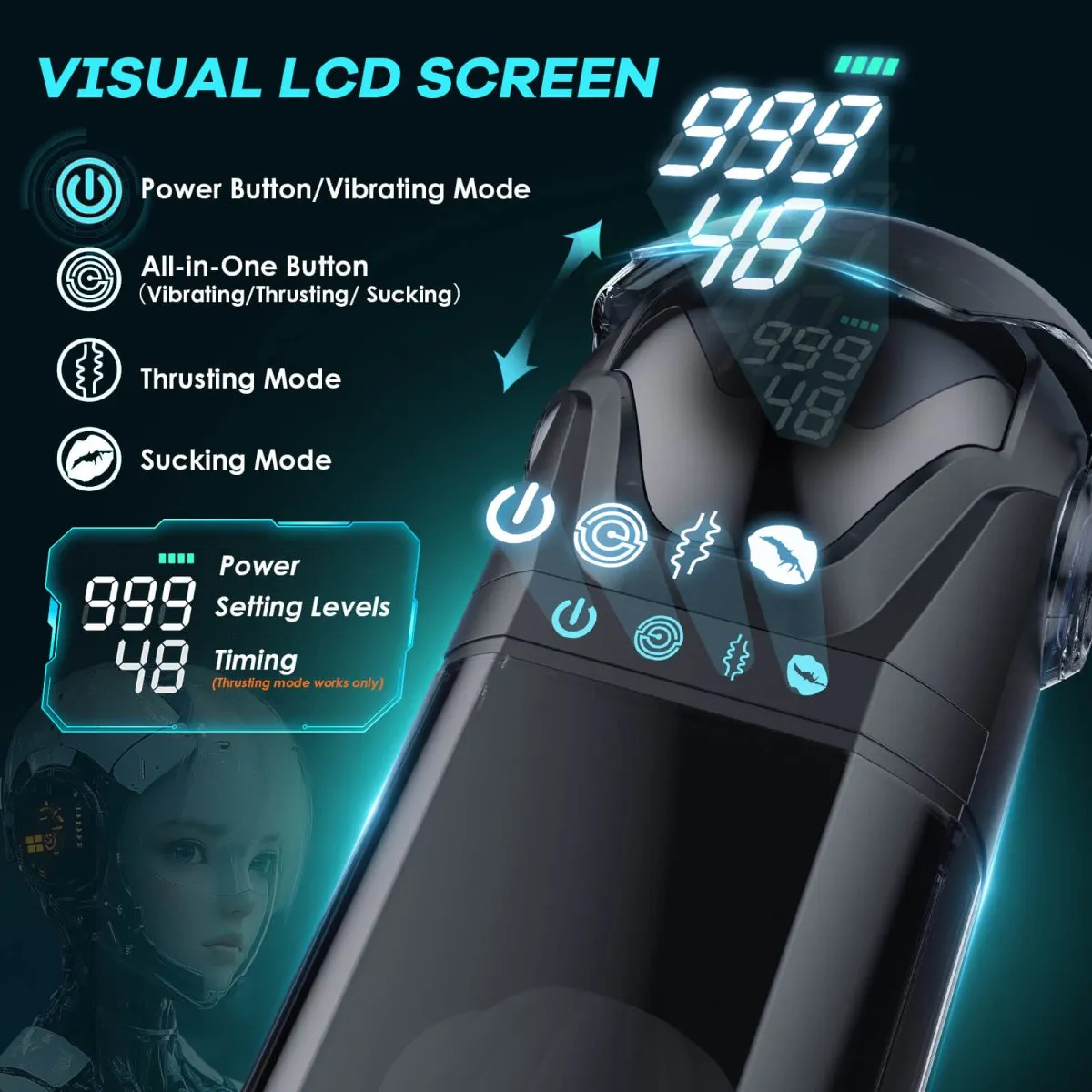 MARKEL| 3 in 1 Automatic Suction and vibrating and Thrusting Male Sex Toy