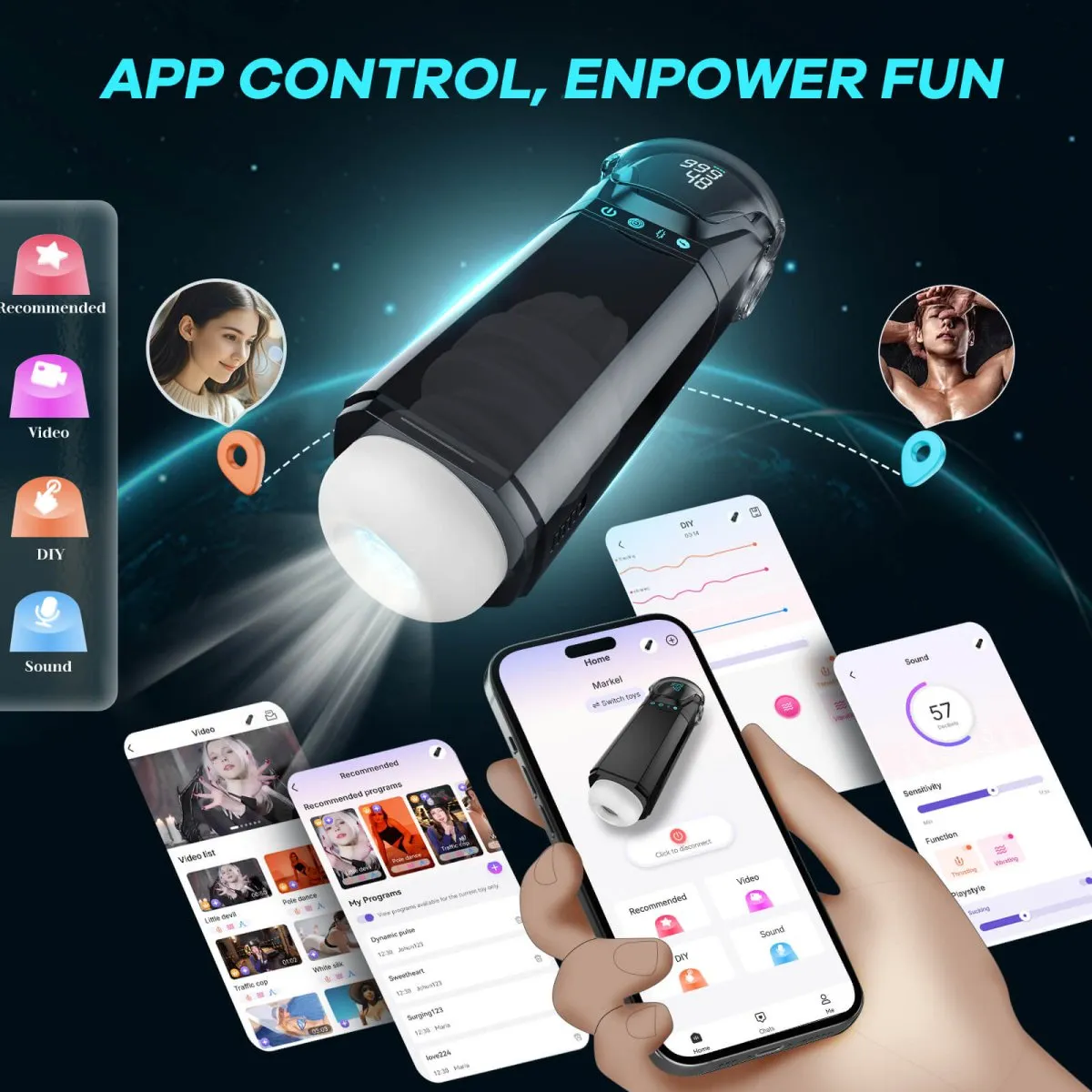 MARKEL| 3 in 1 Automatic Suction and vibrating and Thrusting Male Sex Toy