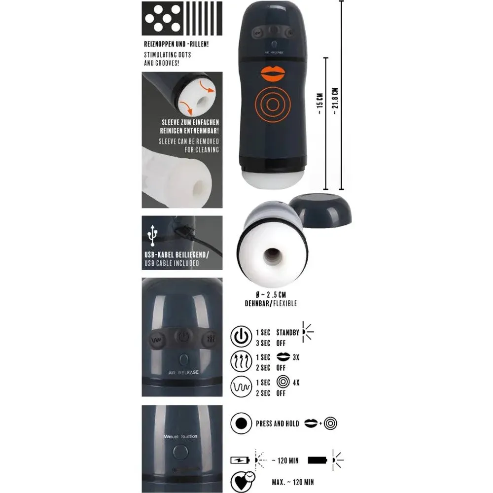 Masturbator 2 Functions Sucking & Vibrating by Rebel Men's Gear