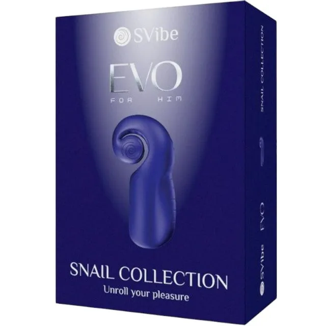Masturbator SVIBE EVO FOR HIM Snail Collection. în formă de melc. tehnologie Slide'n'Roll. rezistent la apă. culoare albastru închis