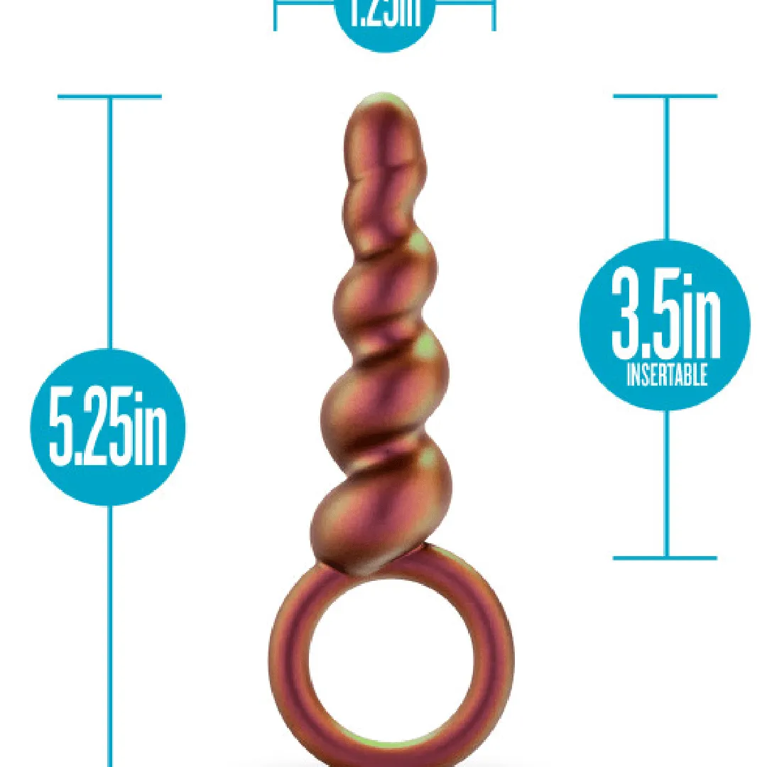 Matrix Soft Silicone Spiral Anal Beads with Finger Loop