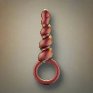 Matrix Soft Silicone Spiral Anal Beads with Finger Loop