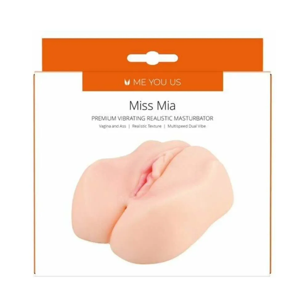 Me You Us Miss Mia Premium Vibrating Realistic Masturbator Vanilla