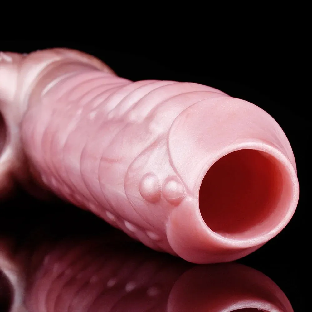 Monsterdildo Penis Sleeve - Silicone Enlarger Cock Ring Delay Ejaculation Male Sex Toys