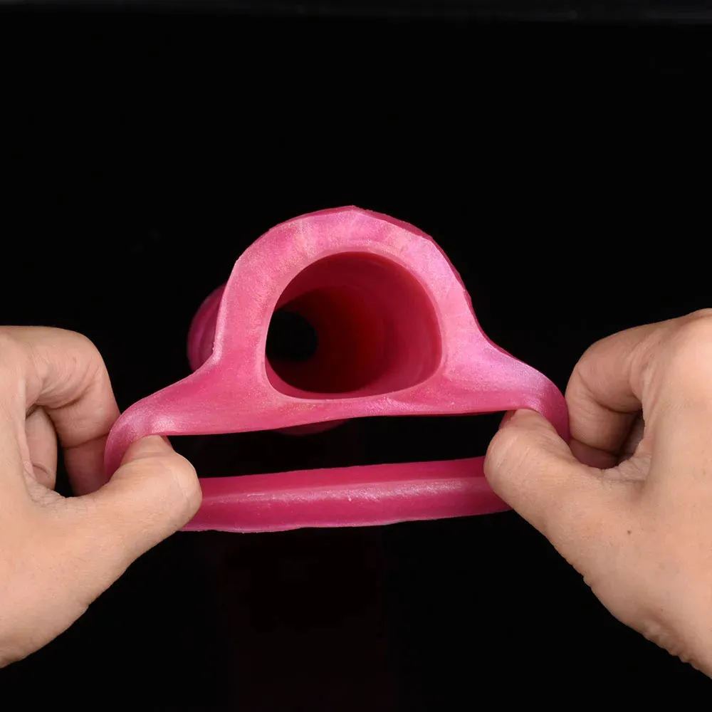 Monsterdildo Penis Sleeve - Silicone Enlarger Cock Ring Delay Ejaculation Male Sex Toys
