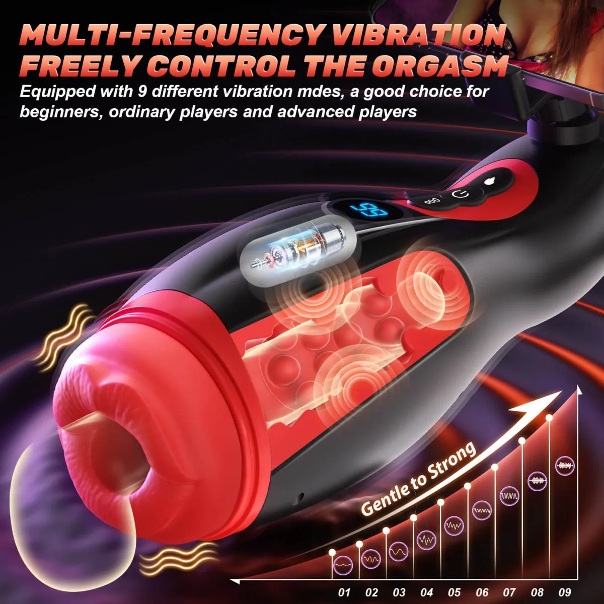 MoonHorn| App Control Suction and Vibrating Male Masturbator with Phone Holder