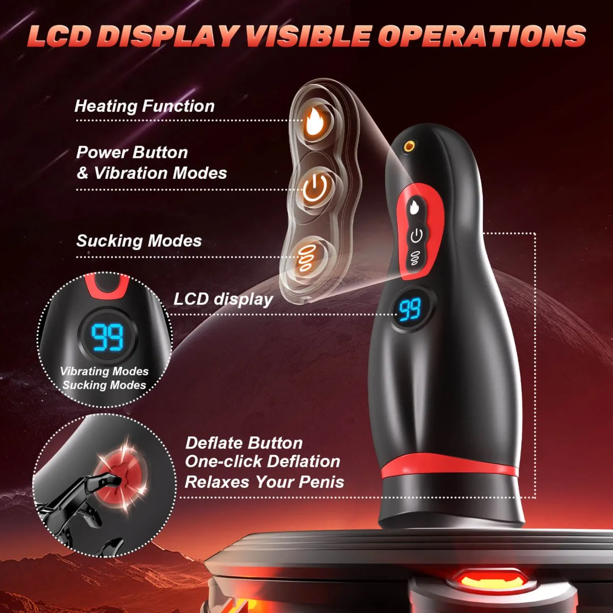 MoonHorn| App Control Suction and Vibrating Male Masturbator with Phone Holder