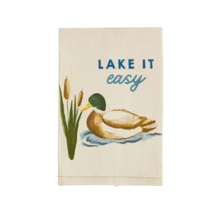 Mudpie Lake It Easy Lake Watercolor Towel