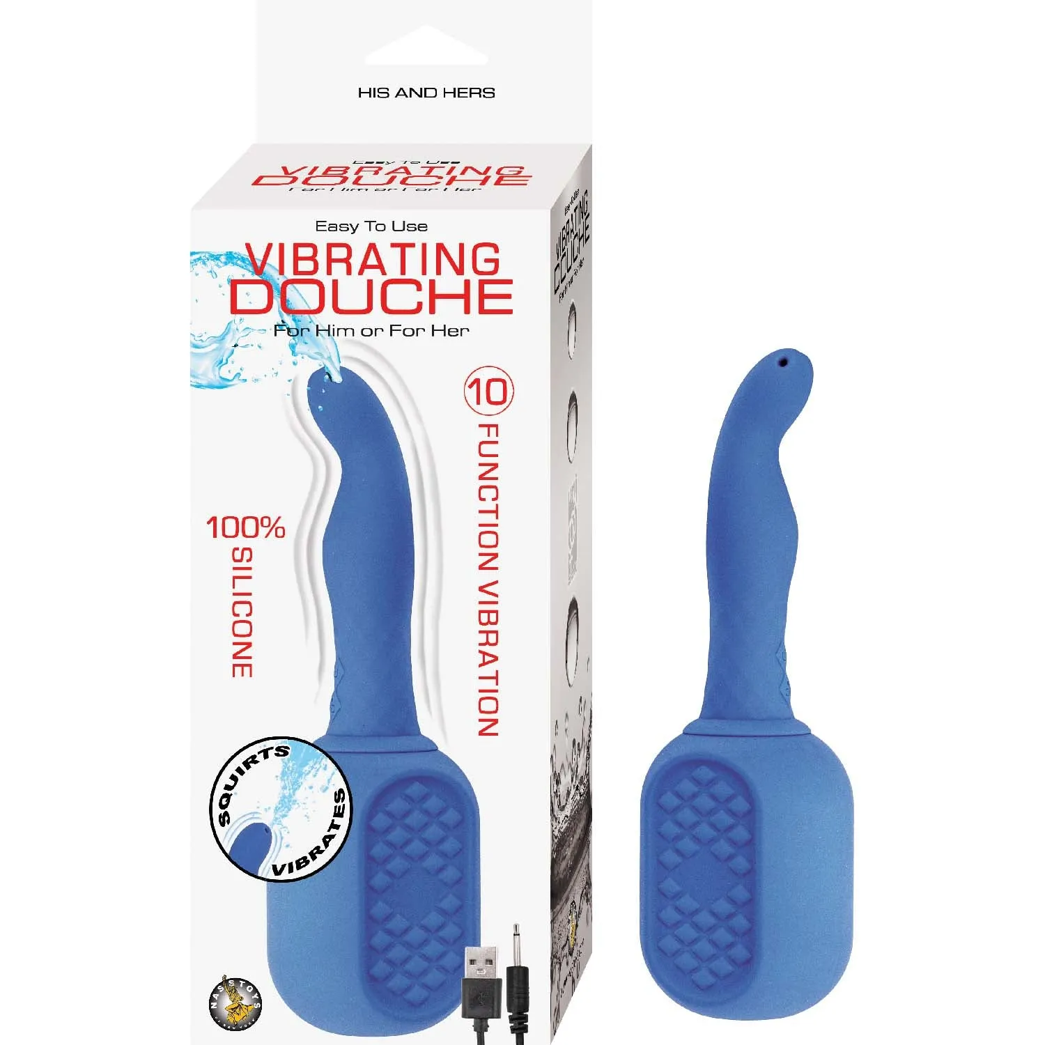 NassToy 2 In One Ultimate Vibrating Douche | Prostate Stim | Unisex | 10 Functions