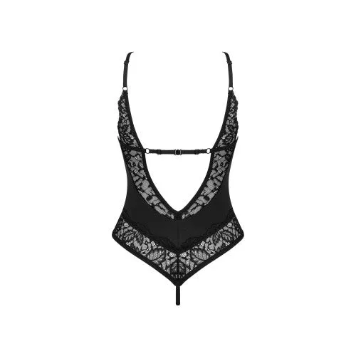 Obsessive Bellastia crotchless teddy Black