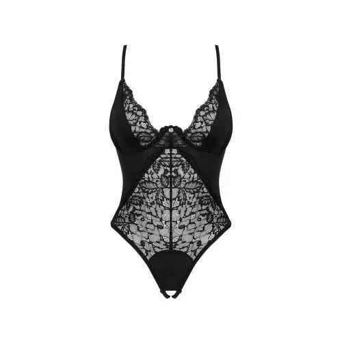 Obsessive Bellastia crotchless teddy Black