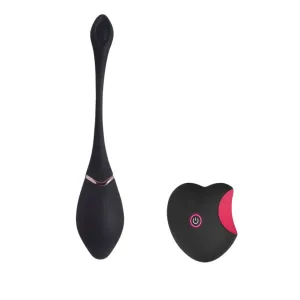 Ou vibrator TOYZ4LOVERS Power Pocket Sinner Egg. cu telecomandă în formă de inimă. vibrații multiple. negru cu roz