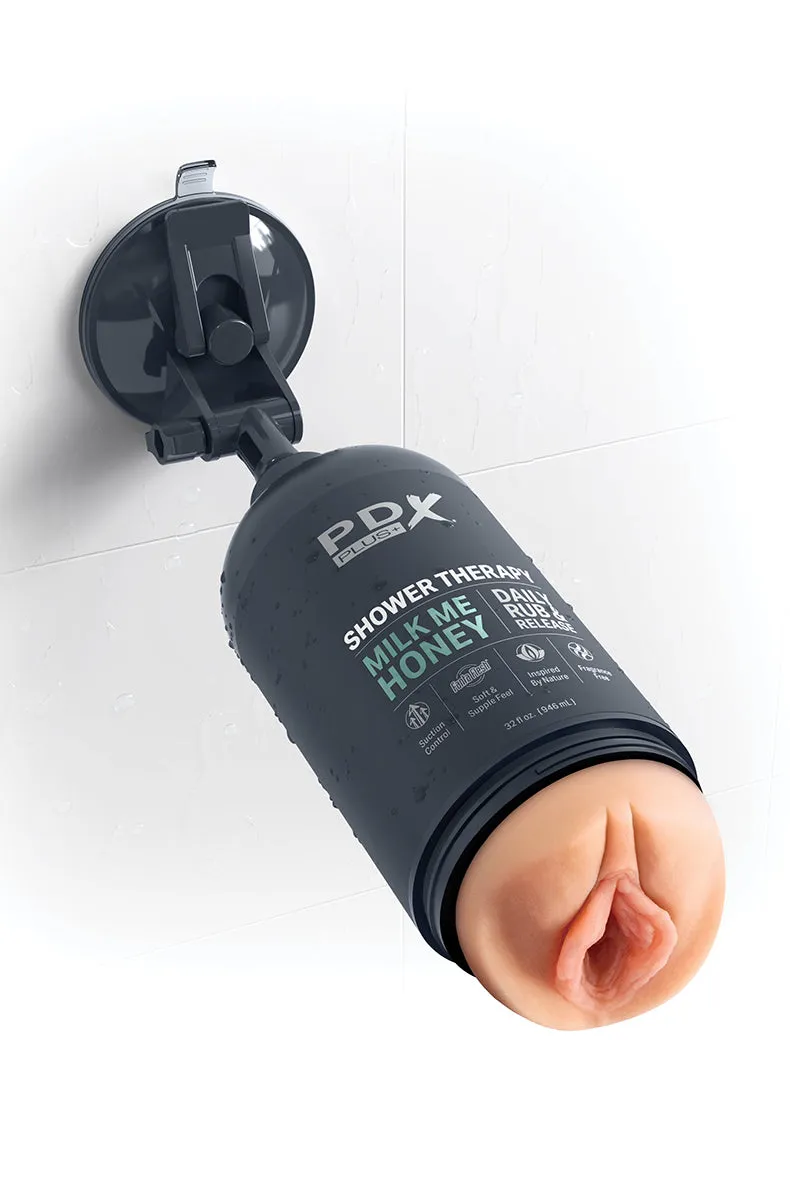 PDX Plus Shower Therapy Milk Me Pussy Stroker
