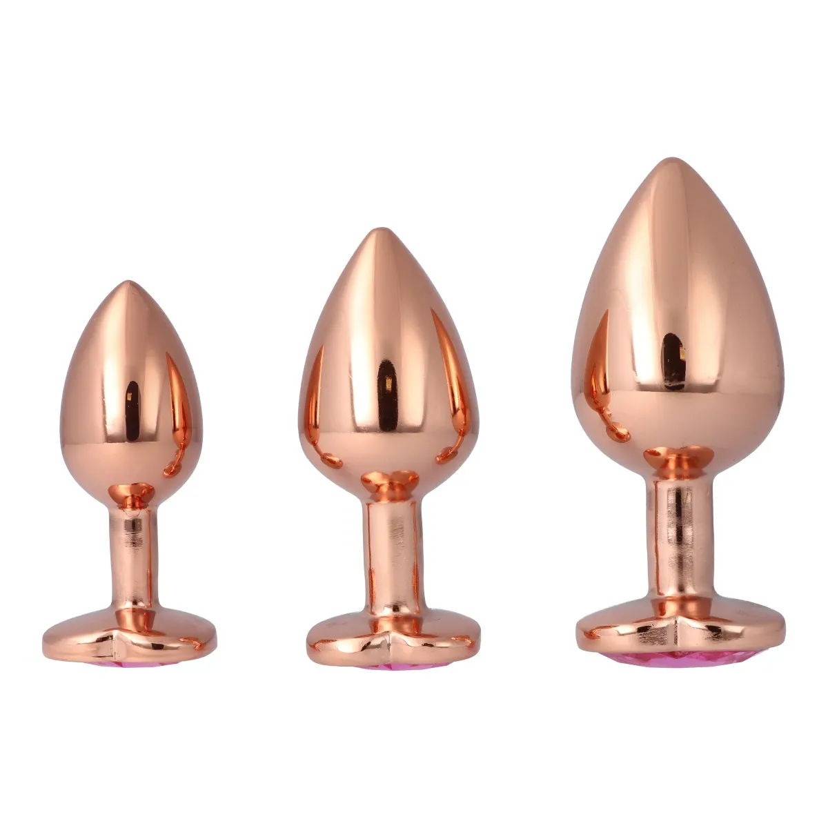 Pick&Love Rose Gold Crystal Butt Plug Set