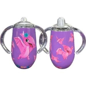 Pink Dinosaur 14oz Stainless Steel Sippy Cup