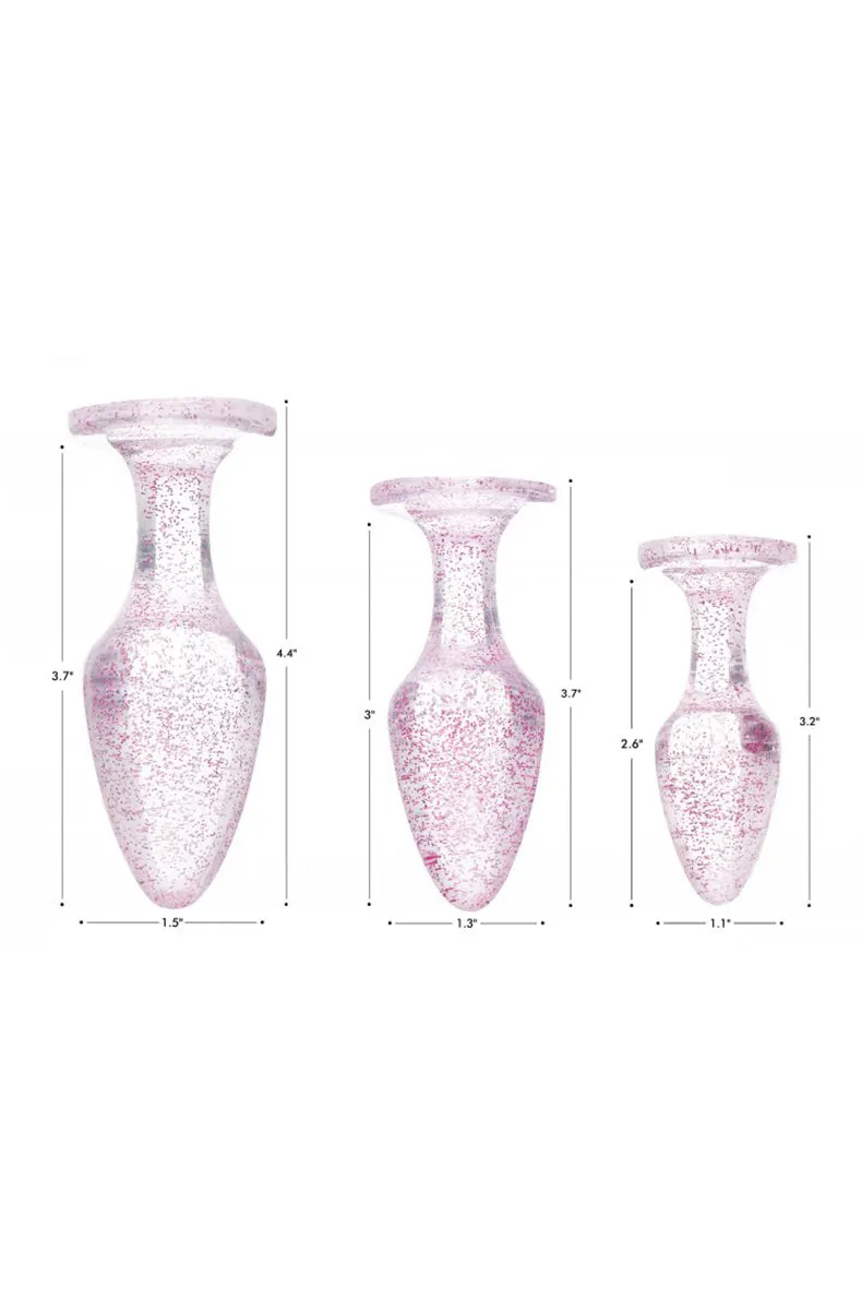 Pink Glitter Butt Plug Set