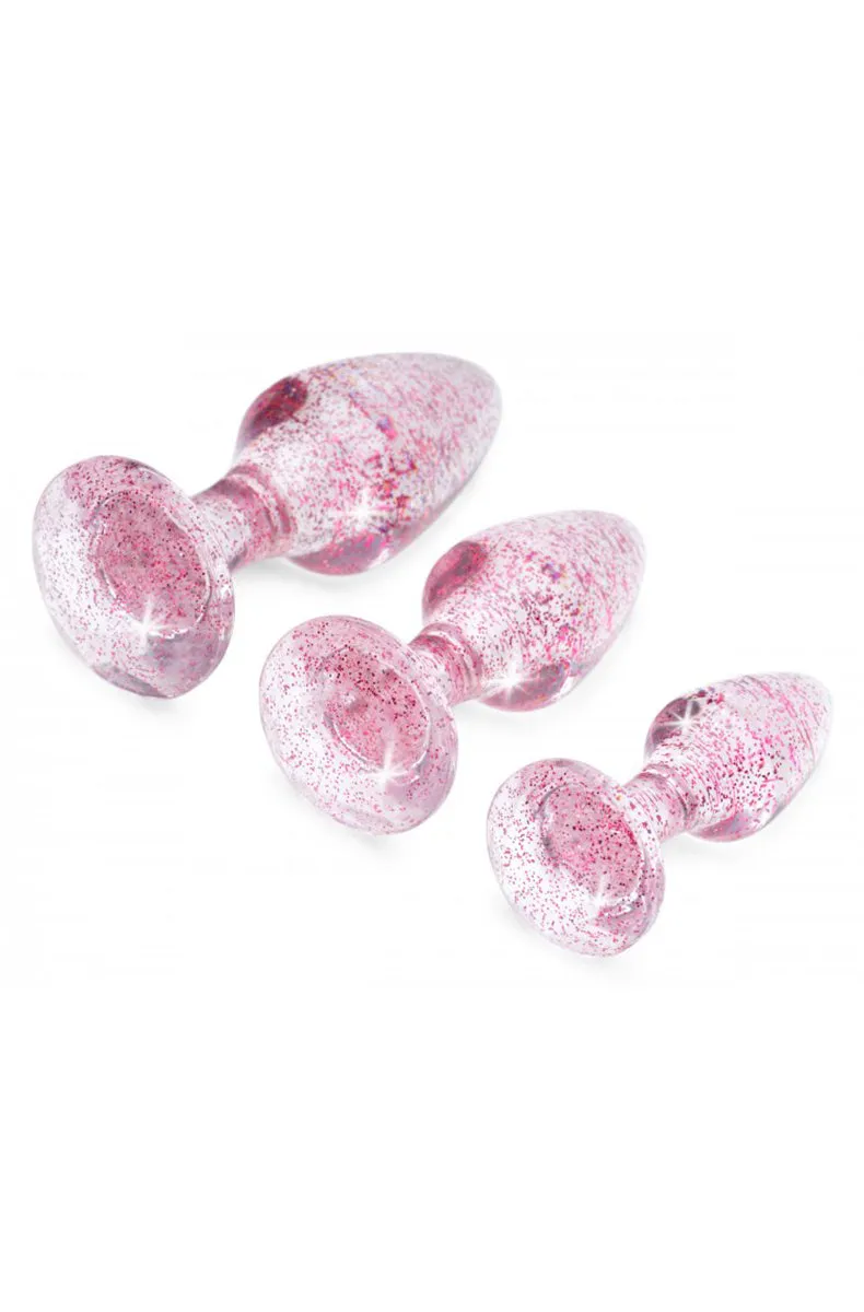 Pink Glitter Butt Plug Set