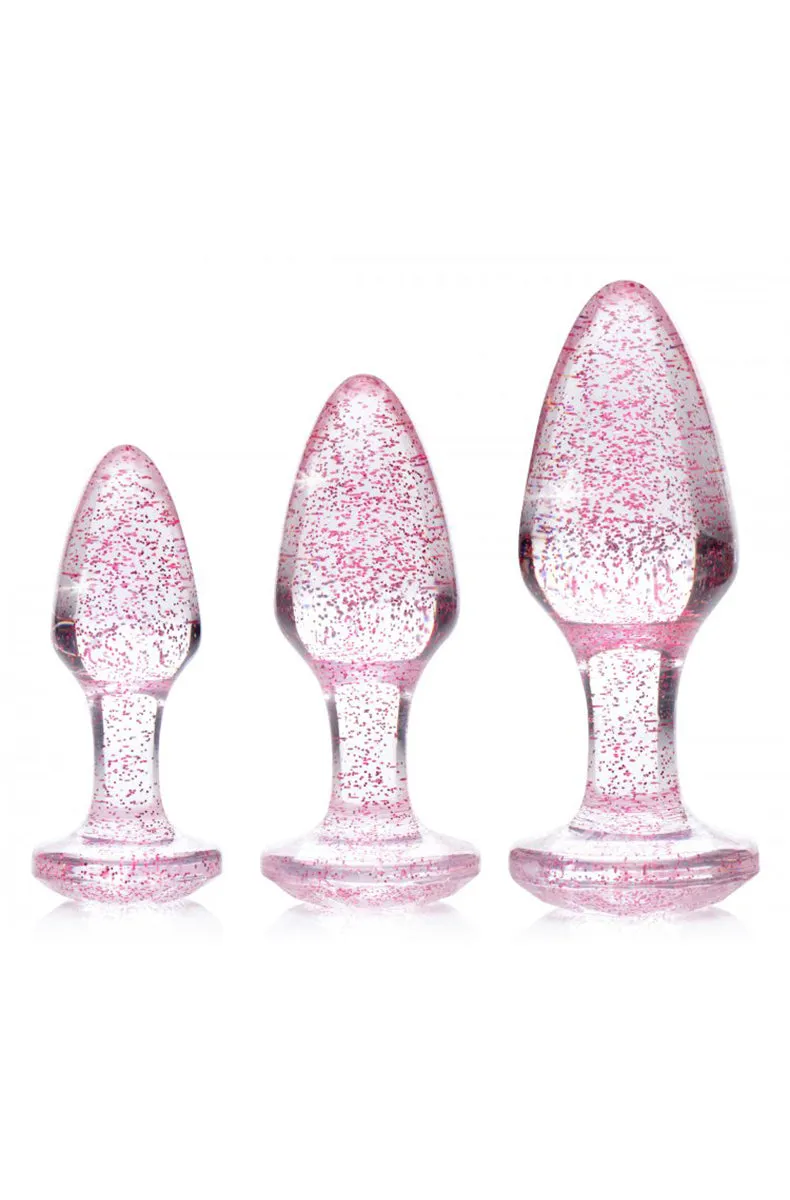 Pink Glitter Butt Plug Set