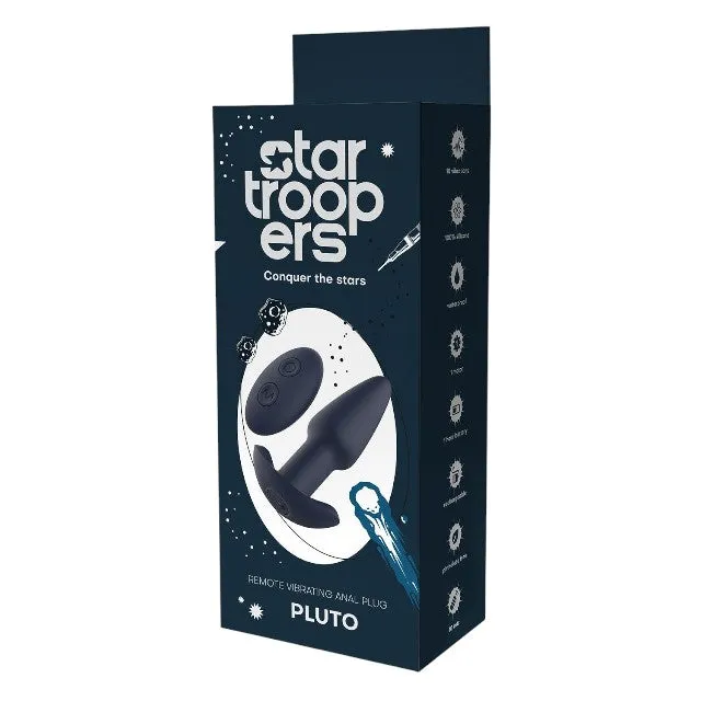 Plug anal vibrator DREAMTOYS Startroopers Pluto. control prin telecomandă. 10 funcții de vibrație. lungime 13.6 cm. albastru