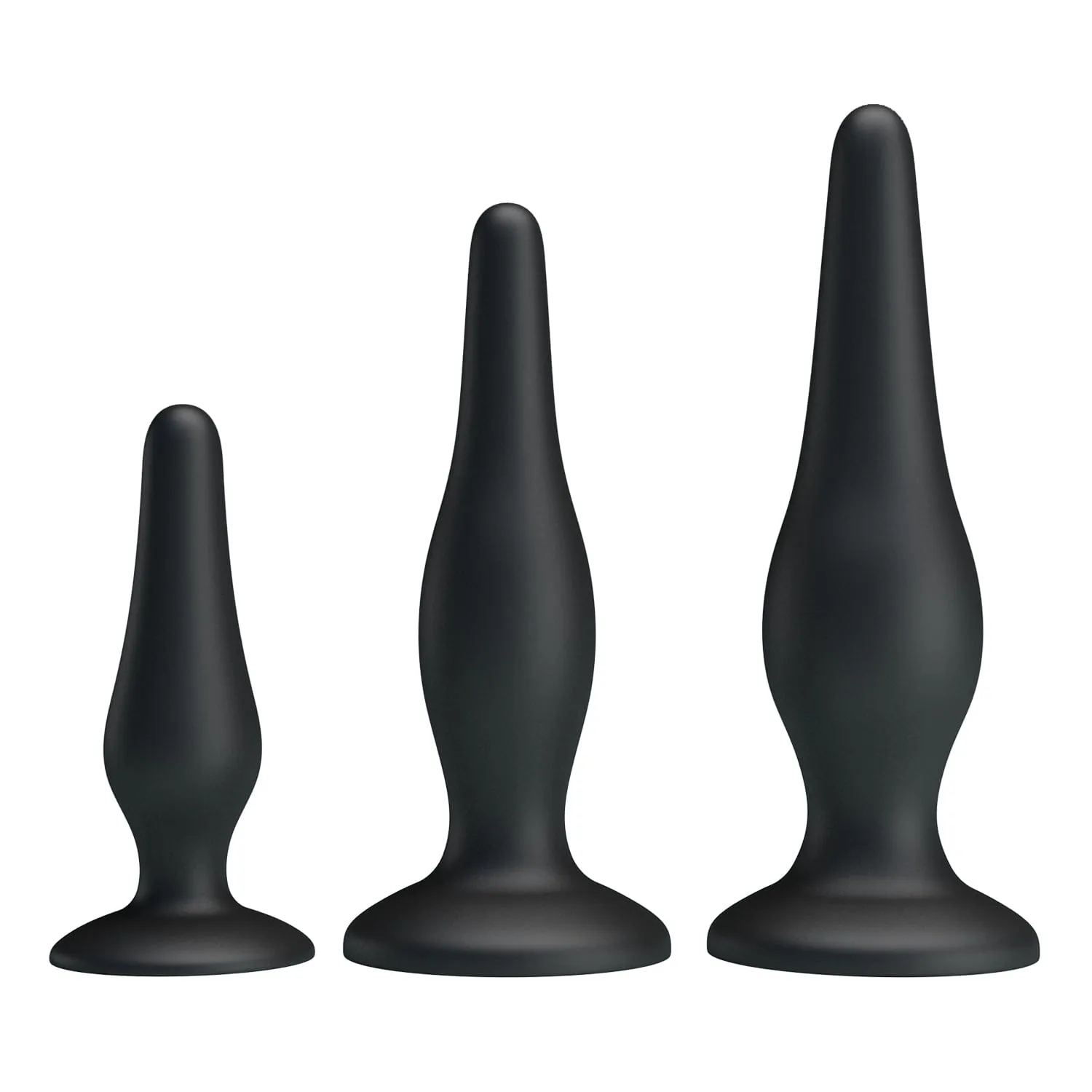 Pretty Love - Silicone Butt Plug Set (Black)