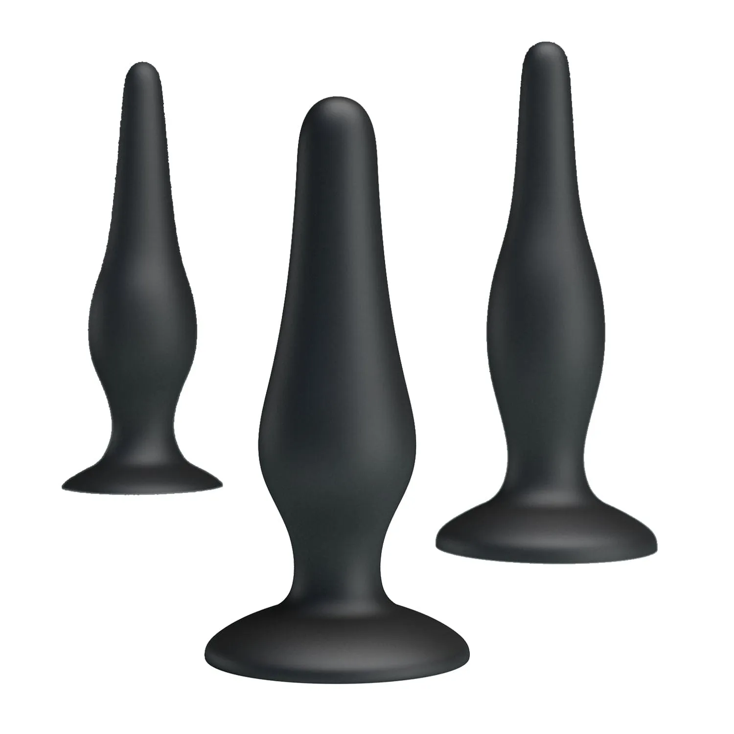 Pretty Love - Silicone Butt Plug Set (Black)