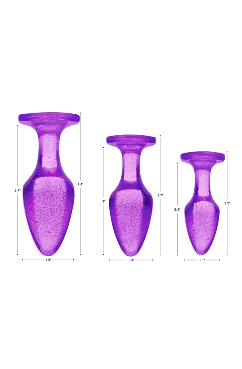 Purple Glitter Butt Plug Set