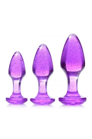 Purple Glitter Butt Plug Set