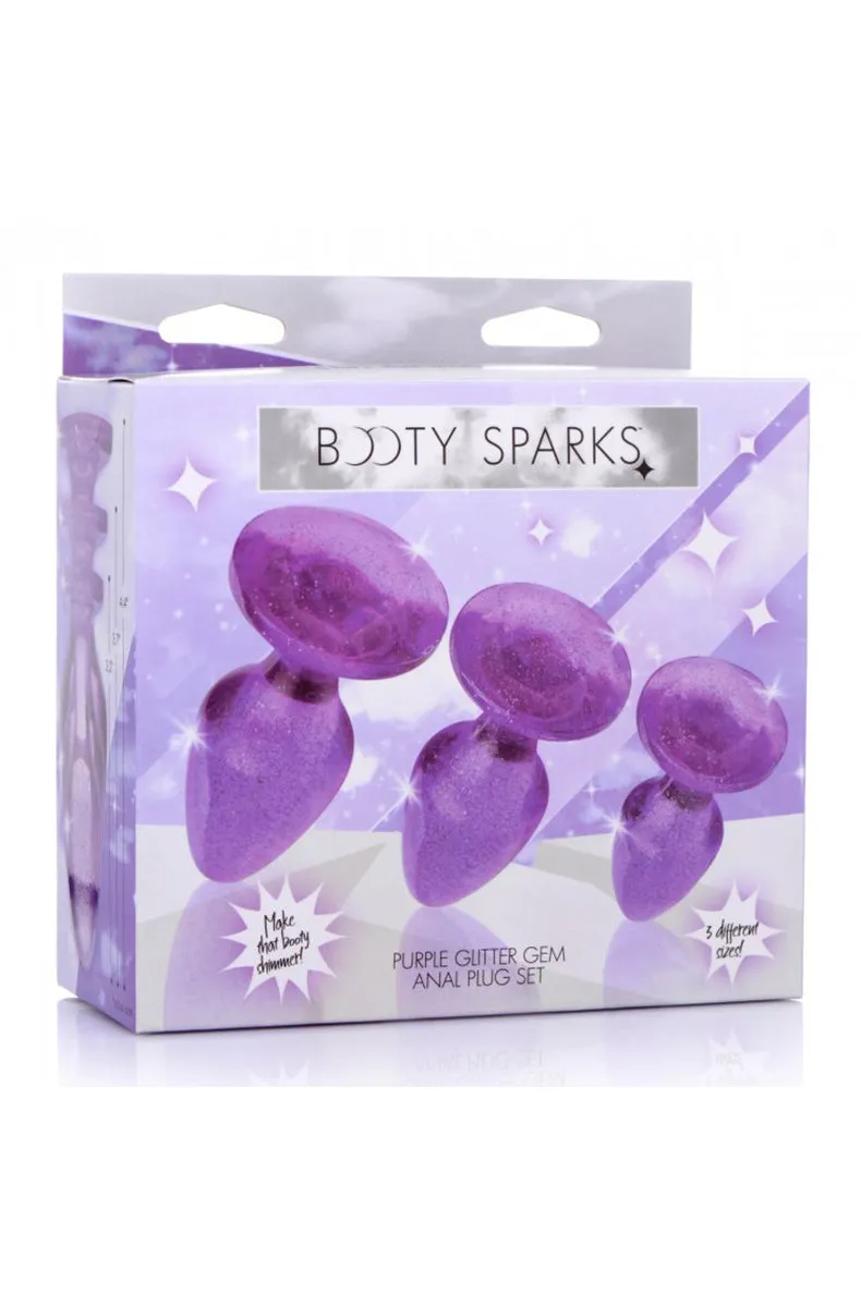 Purple Glitter Butt Plug Set
