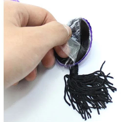 Purple Heart Burlesque Sequin Nipple Black Tassels