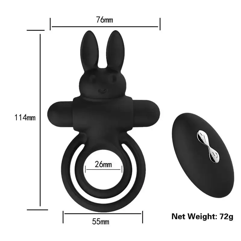 Rabbit Double Cock Ring | Clit Stimulator | 10 Modes | Couples | Remote Control