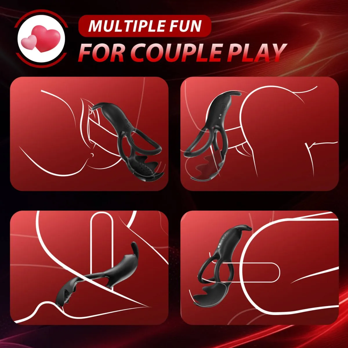 RABBITEARS 3 in 1 Multi Stimulation Cock Ring with Rabbit Ear