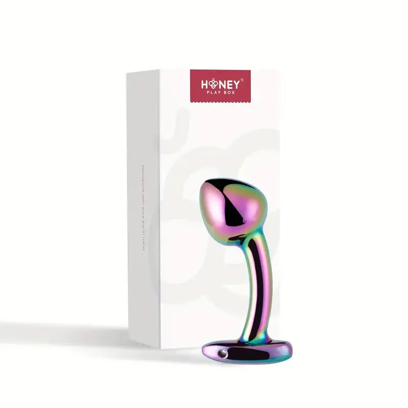 Radiant Gem Metal Anal Plug Curved Metal Anal Plug BDSM Butt Plug