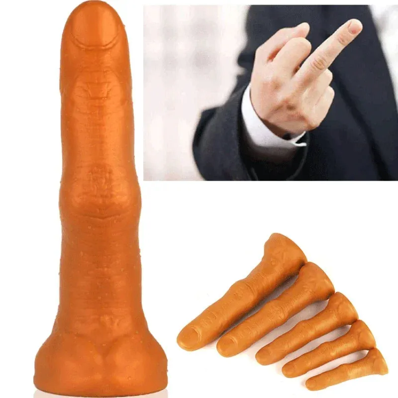 Realistic Finger Dildo Anal Plug - Silicone Suction Cup Anal Dildos Women Sex Toys
