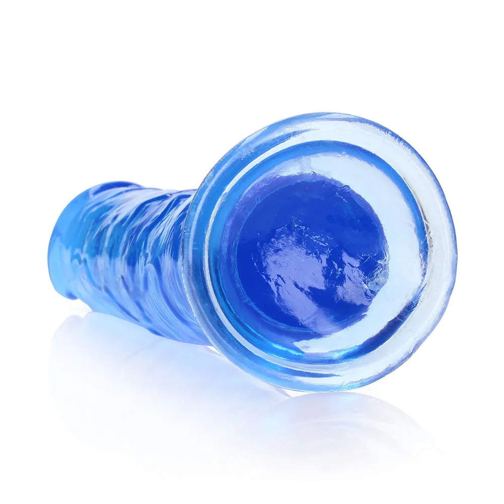 RealRock Crystal Clear Straight 11 in. Dildo Without Balls Blue