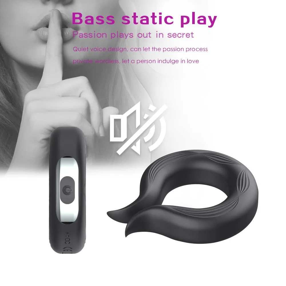Rechargeable Remote Silicone Cock Ring Vibrator for Delay Ejaculation